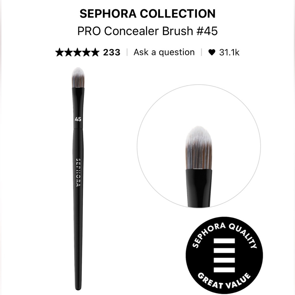 Sephora Pro Concealer Brush #45 - New!